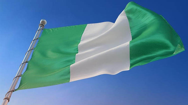 The Green-White-Green flag of Nigeria