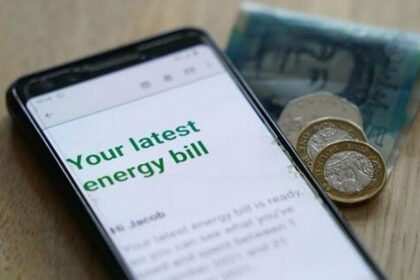 An energy bill notification on phone